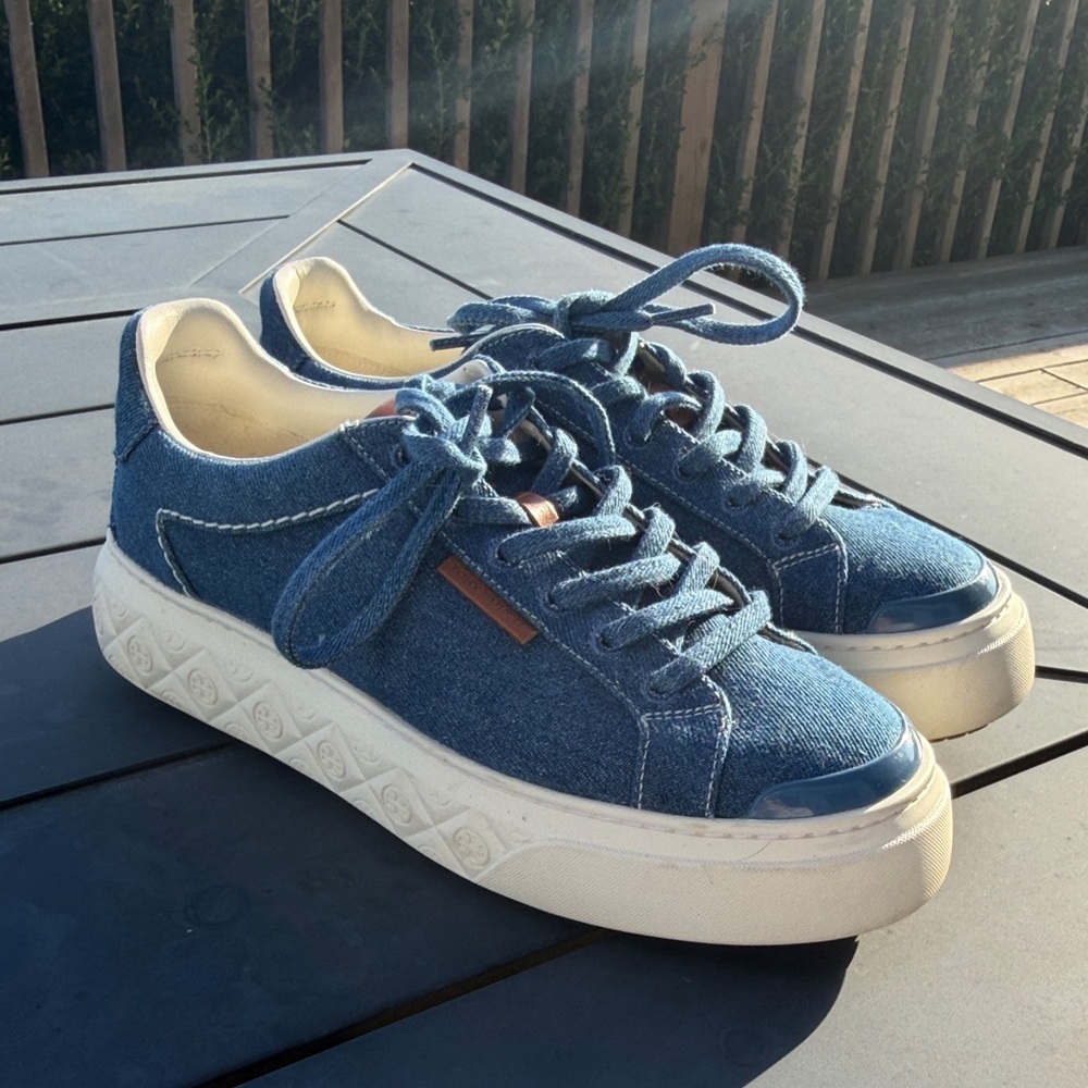 Tory Burch Ladybug Denim Low-Top Sneakers